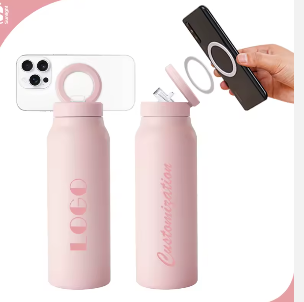 MagSafe Water Bottle with Magnetic Phone Holder - Smart Hydration